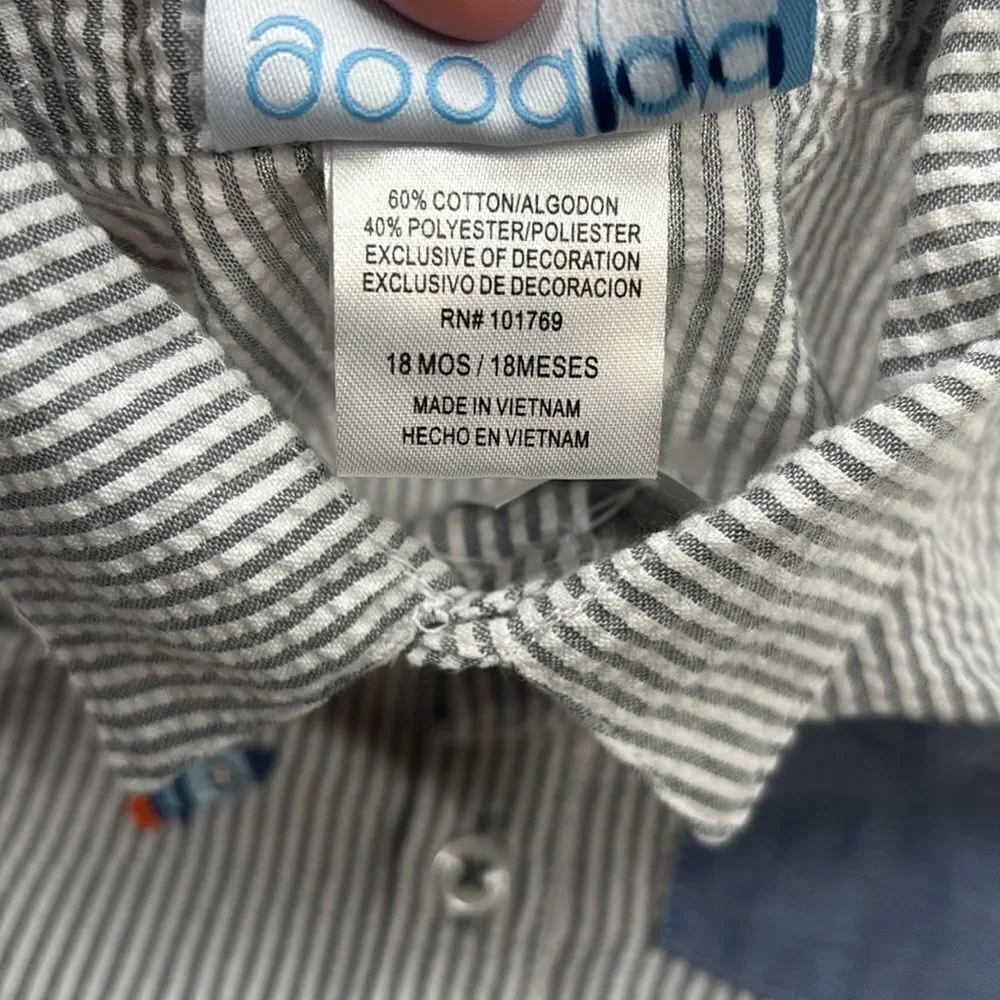 Good Lad Seersucker Romper New 18 Months